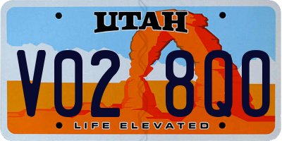 UT license plate V028QO