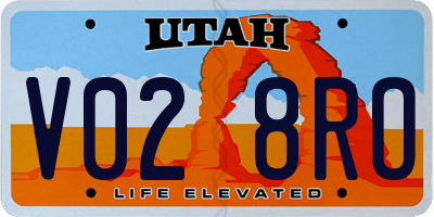 UT license plate V028RO
