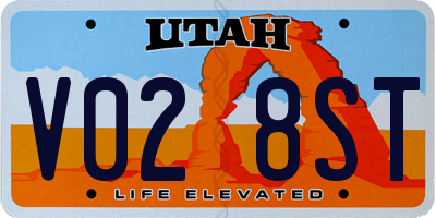 UT license plate V028ST