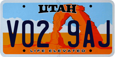 UT license plate V029AJ