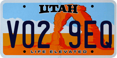 UT license plate V029EQ