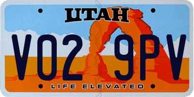 UT license plate V029PV