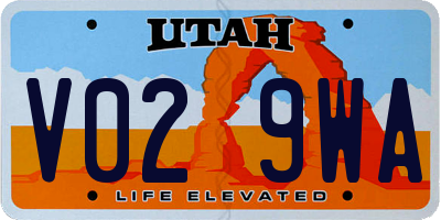 UT license plate V029WA