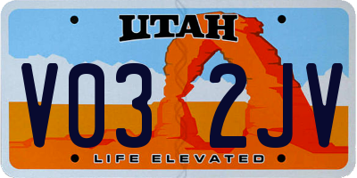 UT license plate V032JV