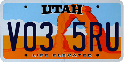 UT license plate V035RU