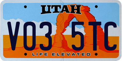 UT license plate V035TC
