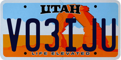 UT license plate V03IJU