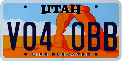 UT license plate V040BB