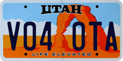 UT license plate V040TA