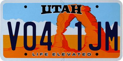 UT license plate V041JM