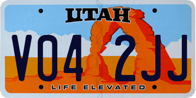 UT license plate V042JJ