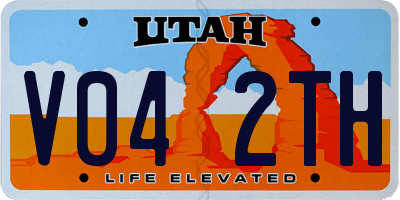 UT license plate V042TH
