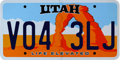 UT license plate V043LJ