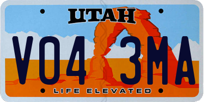 UT license plate V043MA
