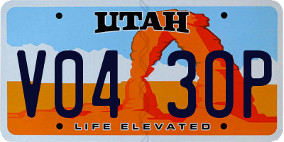 UT license plate V043OP