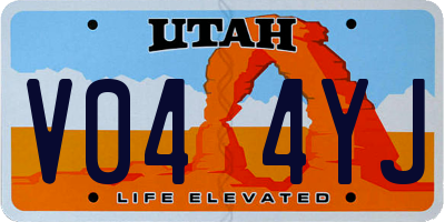 UT license plate V044YJ