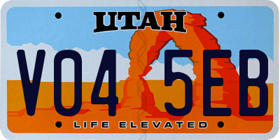 UT license plate V045EB