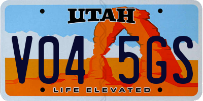 UT license plate V045GS