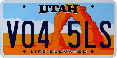 UT license plate V045LS
