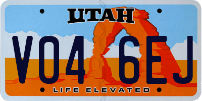 UT license plate V046EJ