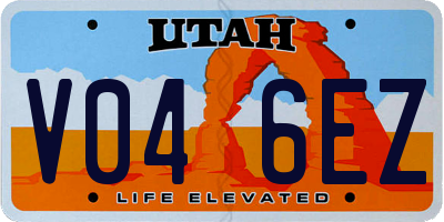 UT license plate V046EZ