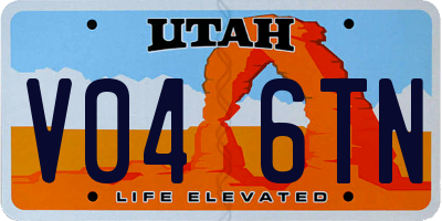 UT license plate V046TN