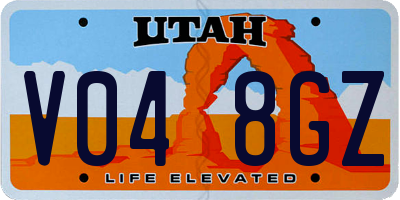 UT license plate V048GZ