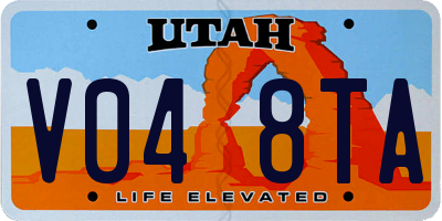 UT license plate V048TA