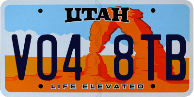 UT license plate V048TB