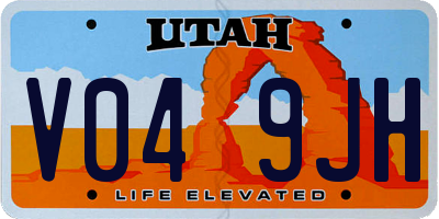 UT license plate V049JH