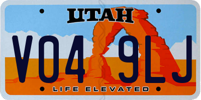 UT license plate V049LJ