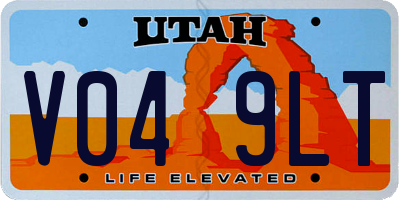 UT license plate V049LT