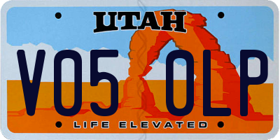 UT license plate V050LP