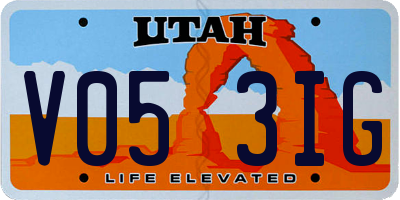 UT license plate V053IG