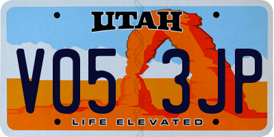 UT license plate V053JP