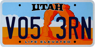UT license plate V053RN