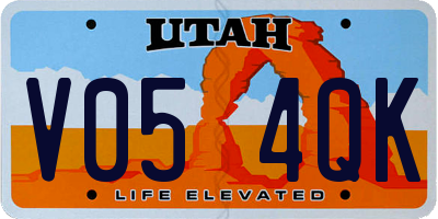UT license plate V054QK