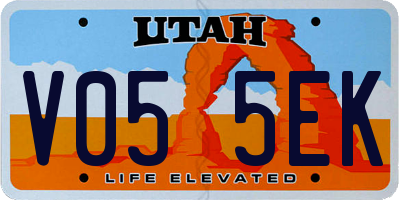 UT license plate V055EK
