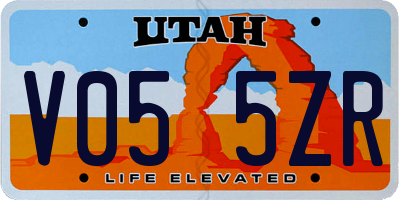 UT license plate V055ZR