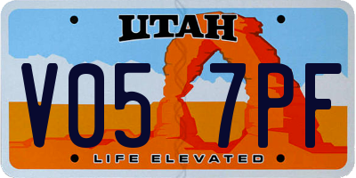 UT license plate V057PF