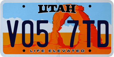 UT license plate V057TD