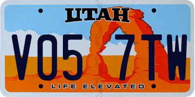 UT license plate V057TW