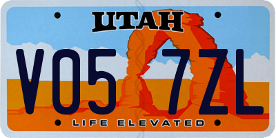 UT license plate V057ZL