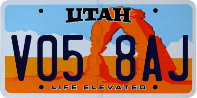 UT license plate V058AJ