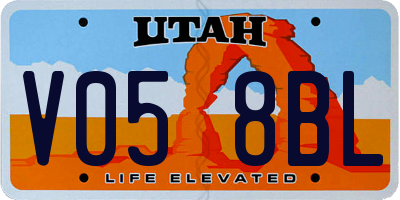 UT license plate V058BL