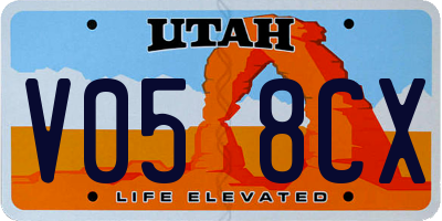 UT license plate V058CX