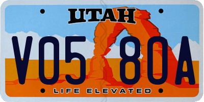 UT license plate V058OA