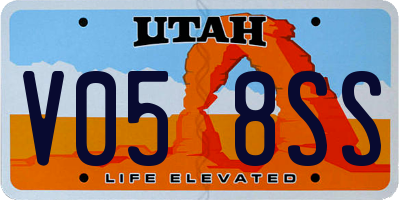 UT license plate V058SS