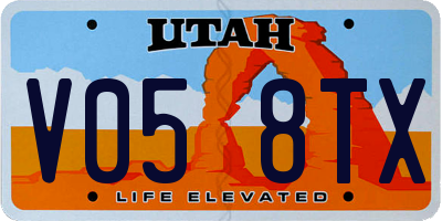 UT license plate V058TX