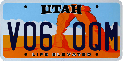 UT license plate V060QM